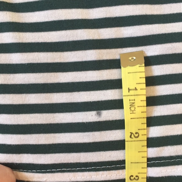 Shenanigans Green Stripped Shirt w/ Floral stitch - Picture 9 of 9